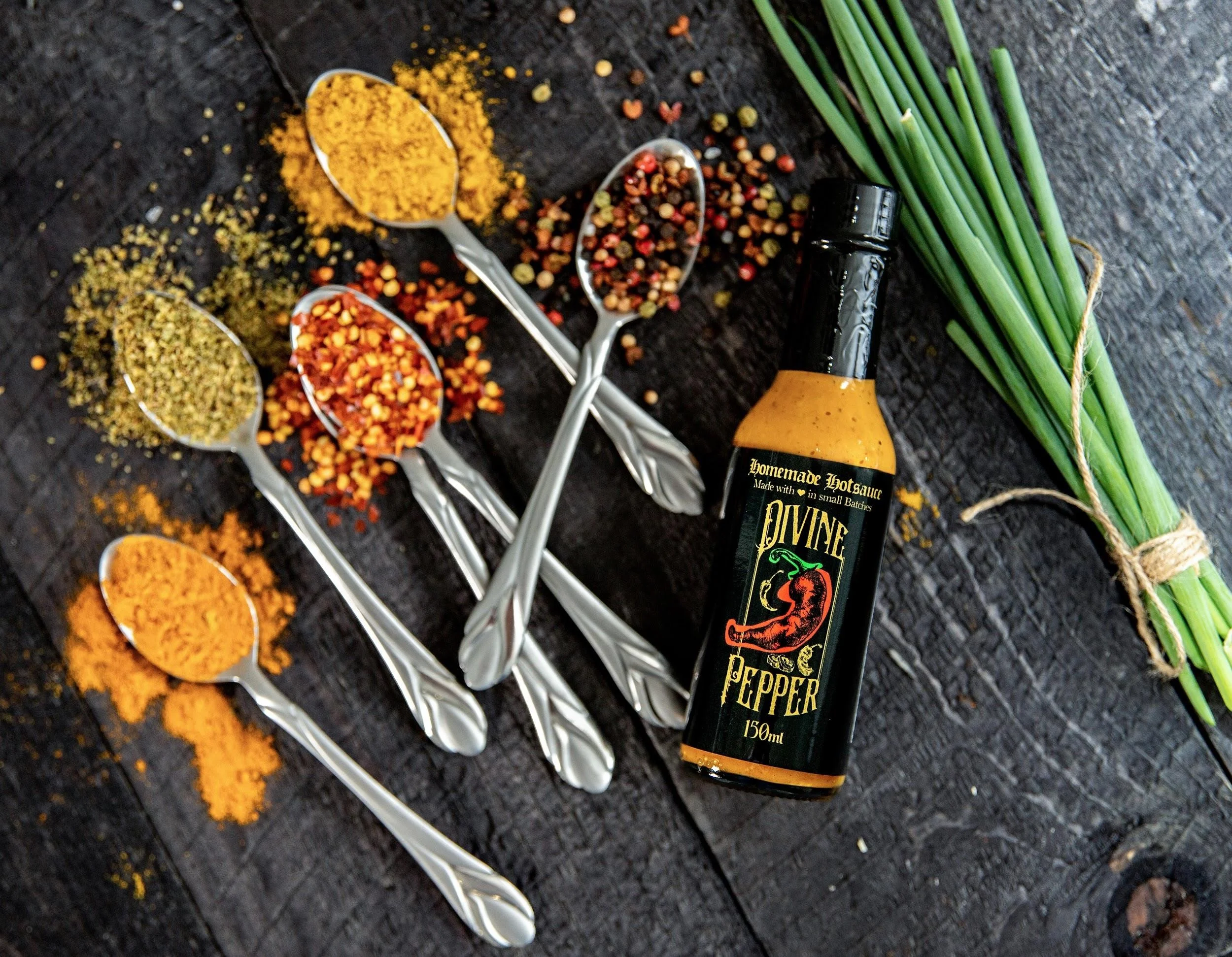 The Divine Peppers hot sauce family